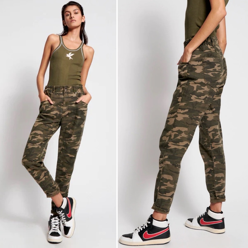 One Teaspoon Olive & Tan Camo Straight Leg Pants